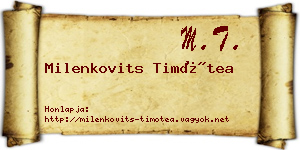 Milenkovits Timótea névjegykártya